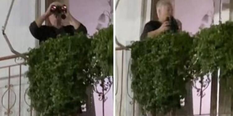Γιαγιά «κατάσκοπος» κρύφτηκε στο μπαλκόνι με τα κιάλια να μάθει τι συμβαίνει στη γειτονιά (video)