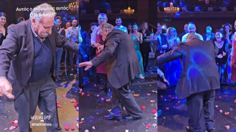 Γεια σου πεθερέ μάγκα: Ο πατέρας του γαμπρού χόρεψε βαρβάτο ζεϊμπέκικο παλαιάς κοπής και τρέλανε τους πάντες! (video)