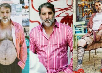 Βασίλης Μπισμπίκης: Ποζάρει με κόκκινες γόβες και δικτυωτές κάλτσες