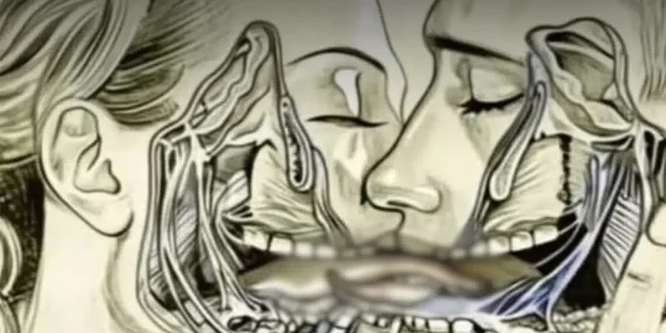 Αυτό συμβαίνει στην πραγματικότητα όταν φιλιόμαστε