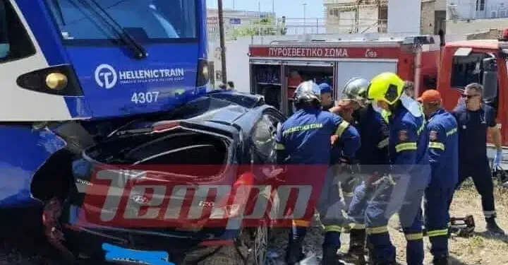 Πάτρα: Σύγκρουση αυτοκινήτου με τρένο – Ένας τραυματίας