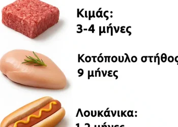 Ποιά είναι η διάρκεια αποθήκευσης του κρέατος στην κατάψυξη;