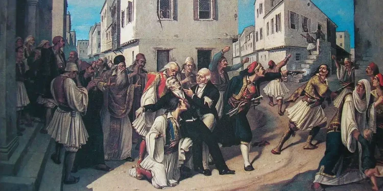 Σαν σήμερα, 27 Σεπτεμβρίου 1831: Οι Μαυρομιχαλαίοι σκοτώνουν τον Ιωάννη Καποδίστρια με σφαίρα στο κεφάλι και μαχαιριά στην κοιλιά
