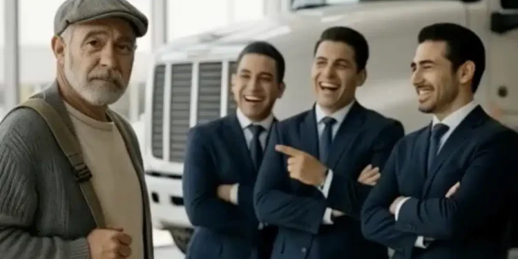 «Θα πάρω πέντε φορτηγά Μερσέντες», είπε ο άντρας με τα κουρέλια ρούχα. Όλοι γέλασαν και τον κορόιδεψαν, μέχρι που κατάλαβαν το λάθος τους — αλλά τότε ήταν πια αργά.