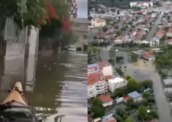«Βούλιαξε» το Μεσολόγγι από την κακοκαιρία – Kάτοικοι βγήκαν στους πλημμυρισμένους δρόμους με κανό
