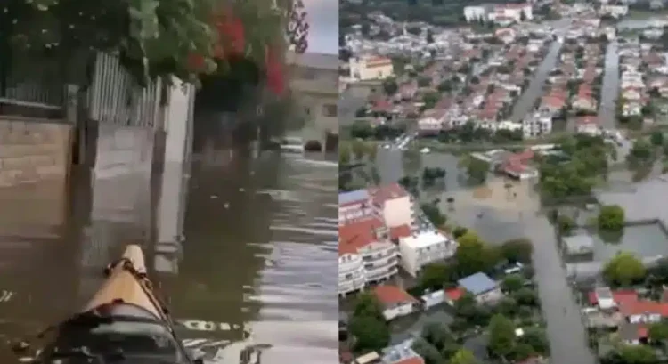 «Βούλιαξε» το Μεσολόγγι από την κακοκαιρία – Kάτοικοι βγήκαν στους πλημμυρισμένους δρόμους με κανό