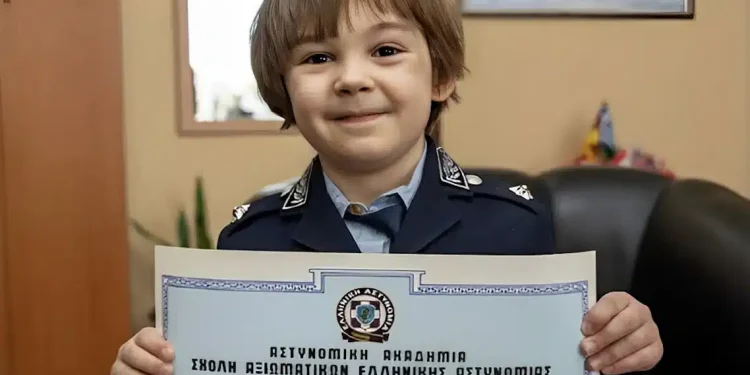 Ο 4χρονος Χριστόφορος έγινε Αρχηγός της ΕΛ.ΑΣ. για μία μέρα – Μια ευχή γεμάτη δύναμη και παιδικό όνειρο