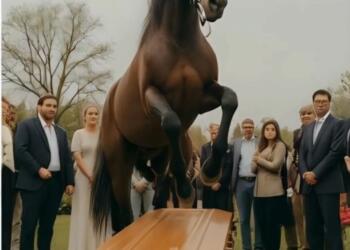 Ένα άλογο πήδηξε πάνω σε ένα φέρετρο κατά τη διάρκεια μιας κηδείας – και μετά… το άκουσαν να κλαίει!