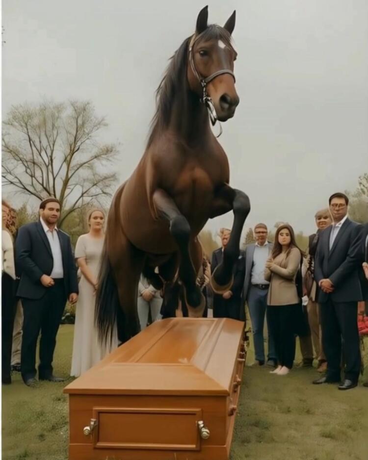 Ένα άλογο πήδηξε πάνω σε ένα φέρετρο κατά τη διάρκεια μιας κηδείας – και μετά… το άκουσαν να κλαίει!