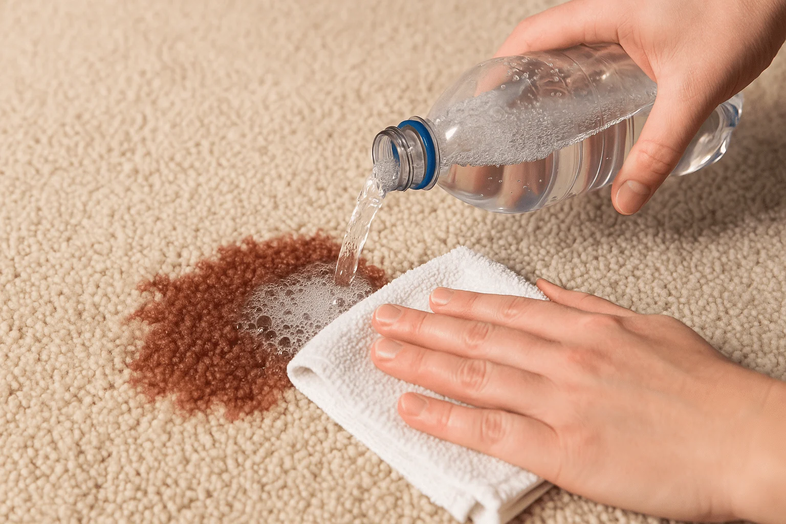 using club soda to clean carpet spills