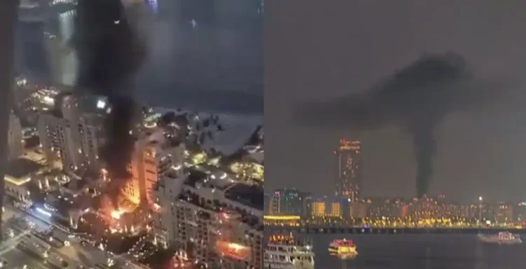 Φωτιά σε πολυτελές ξενοδοχείο του Ντουμπάι μετά από ιρανική πυραυλική επίθεση