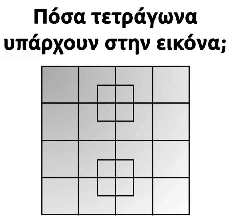 Τεστ IQ μπερδεύει τους χρήστες του διαδικτύου – Πόσα τετράγωνα υπάρχουν στην εικόνα;