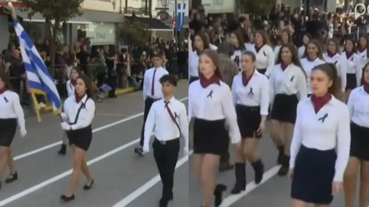 25η Μαρτίου: Παιδιά στον Πύργο παρήλασαν με μαύρες κορδέλες για ένα λόγο που «ραγίζει καρδιές»