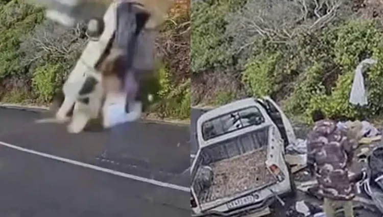 Είχε Άγιο: Φορτηγάκι χωρίς φρένα έπεσε από γκρεμό και ο οδηγός βγήκε αλώβητος