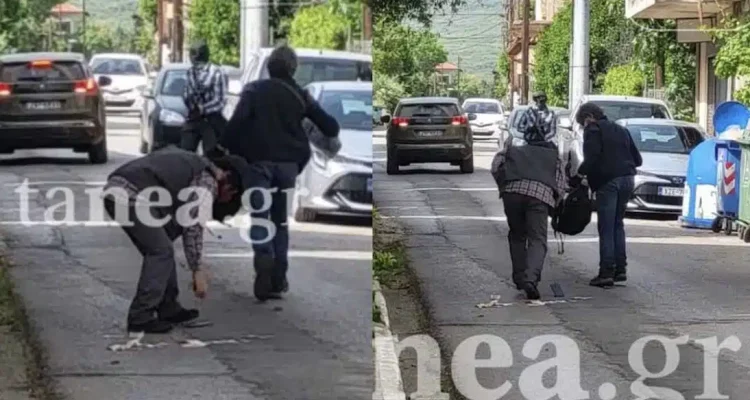 Ληστεία με καλάσνικοφ σε ελληνική τράπεζα: Η στιγμή της διαφυγής των δραστών – Τους έπεσαν τα χρήματα ενώ έτρεχαν