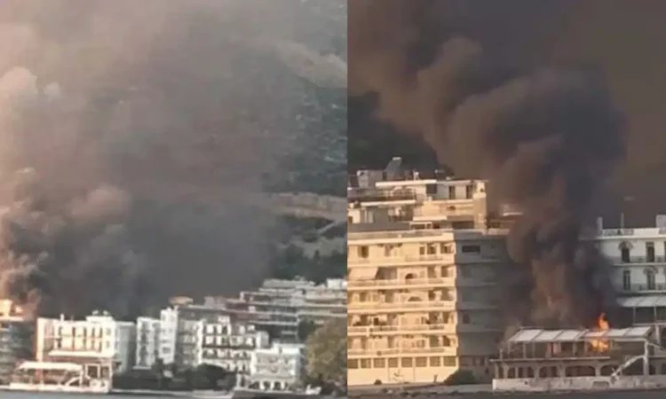 Λουτράκι: Φωτιά σε εγκαταλελειμμένο ξενοδοχείο δίπλα σε σπίτια
