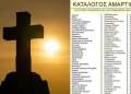 Αuτός είναι ο κατάλογος αμαρτıών της Ορθόδοξης Εκκλησίας