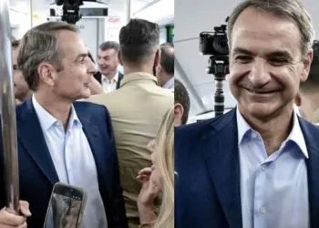 Ο Κυριάκος Μητσοτάκης πήρε τον Ηλεκτρικό – Έκανε δρομολόγιο με τον πρώτο συρμό που εκσυγχρονίστηκε, μίλησε με επιβάτες και τουρίστες